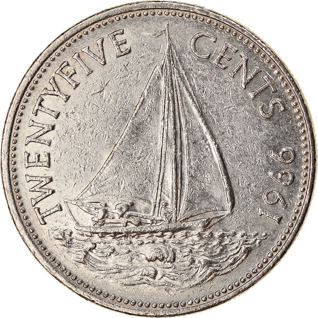 The Bahamas | 25 Cents Coin | Sailboat | Km:6 | 1966 - 1970