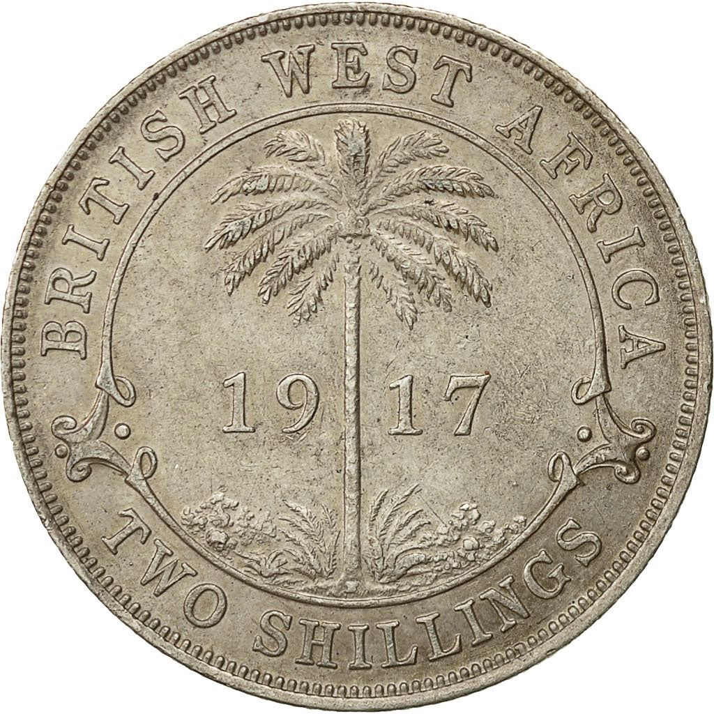 British West Africa | 2 Shillings Coin | Palm Tree | George V | Km:13 | 1913 - 1920