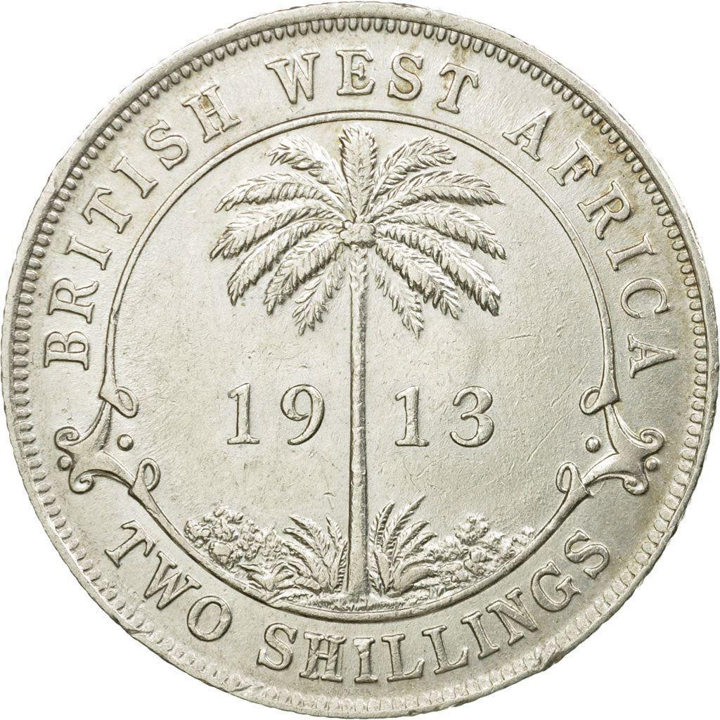 British West Africa | 2 Shillings Coin | Palm Tree | George V | Km:13 | 1913 - 1920