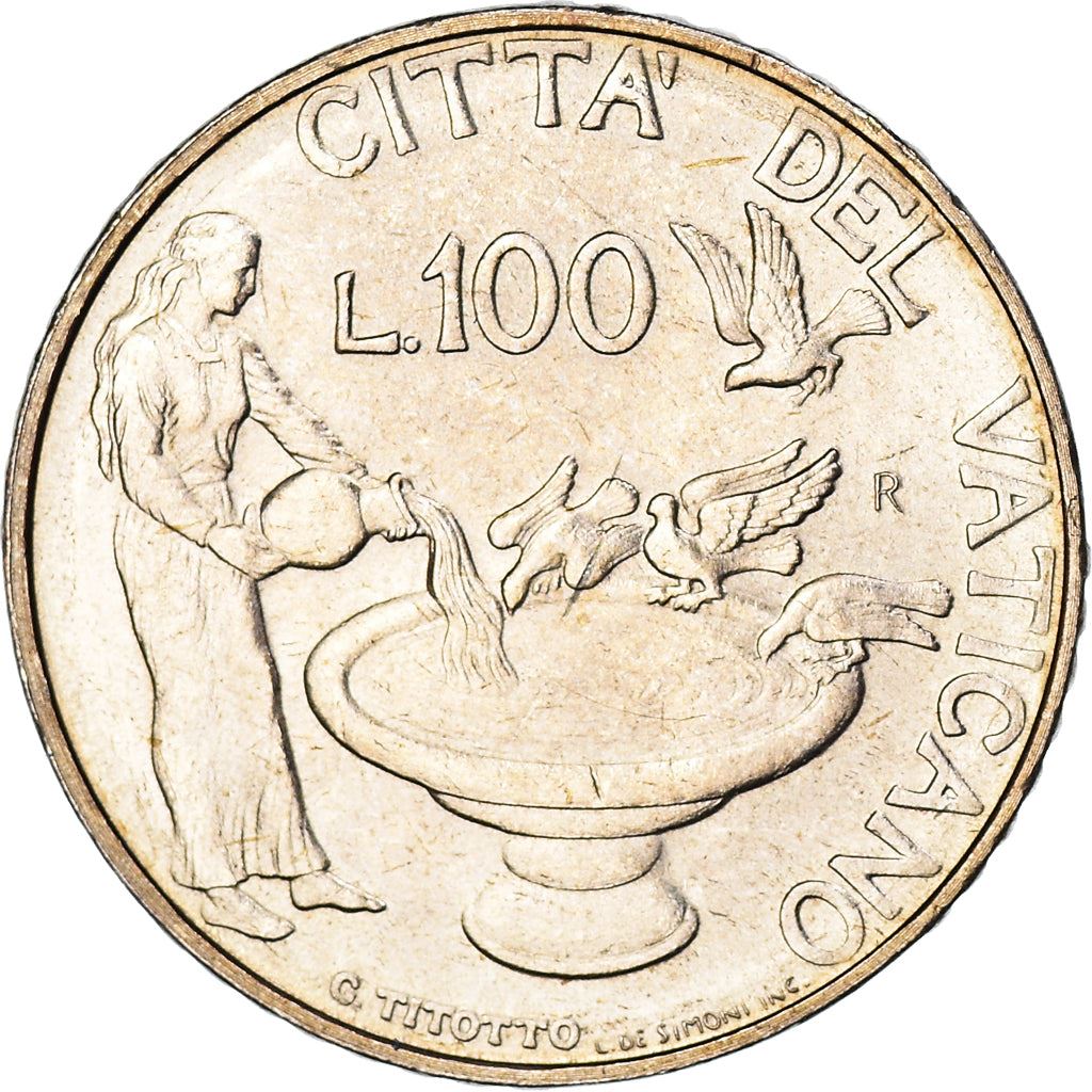 Vatican City | 100 Lire Coin | John Paul II | KM:283 | 1997