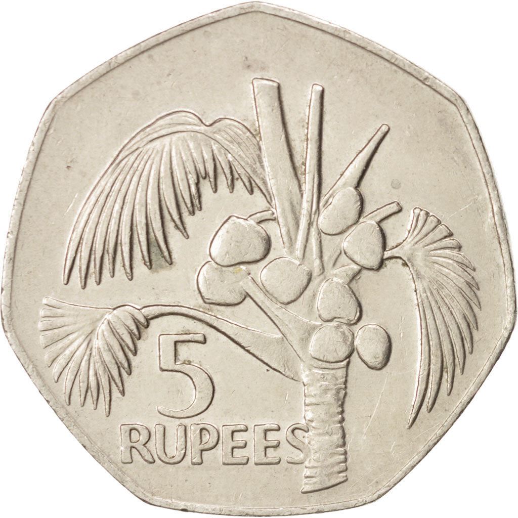 Seychelles | 5 Rupees Coin | Palm tree | Km:36 | 1977