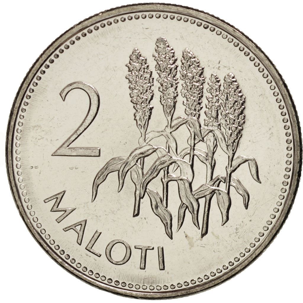 Lesotho | 2 Maloti Coin | Maize plants | Km:58 | 1996 - 2018