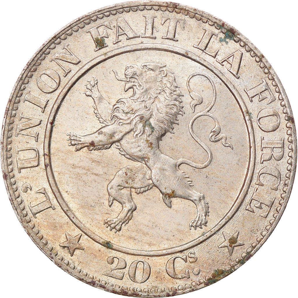 Belgian | 20 Centimes Coin | Leopold I | Lion | Star | KM20 | 1860 - 1861