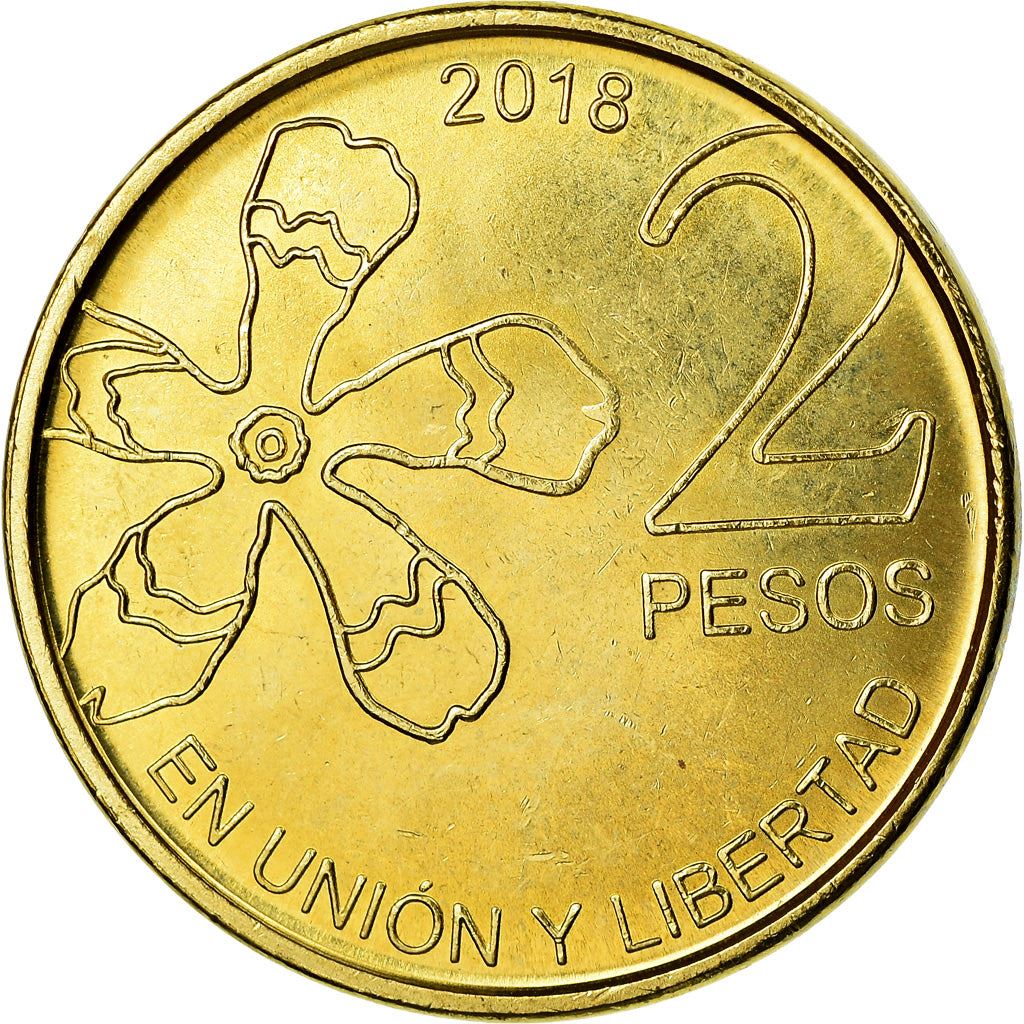 Argentina | 2 Pesos Coin | Silk Floss | Tree | Flower | Km:188 | 2018