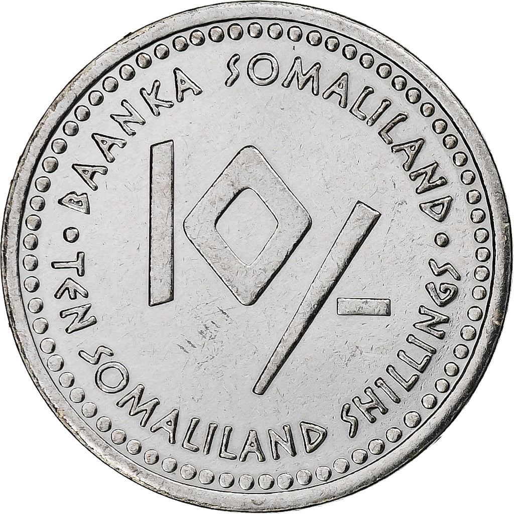 Somaliland | 10 shilling-mønt | Gemini | Rustfrit stål | KM:11 | 2006