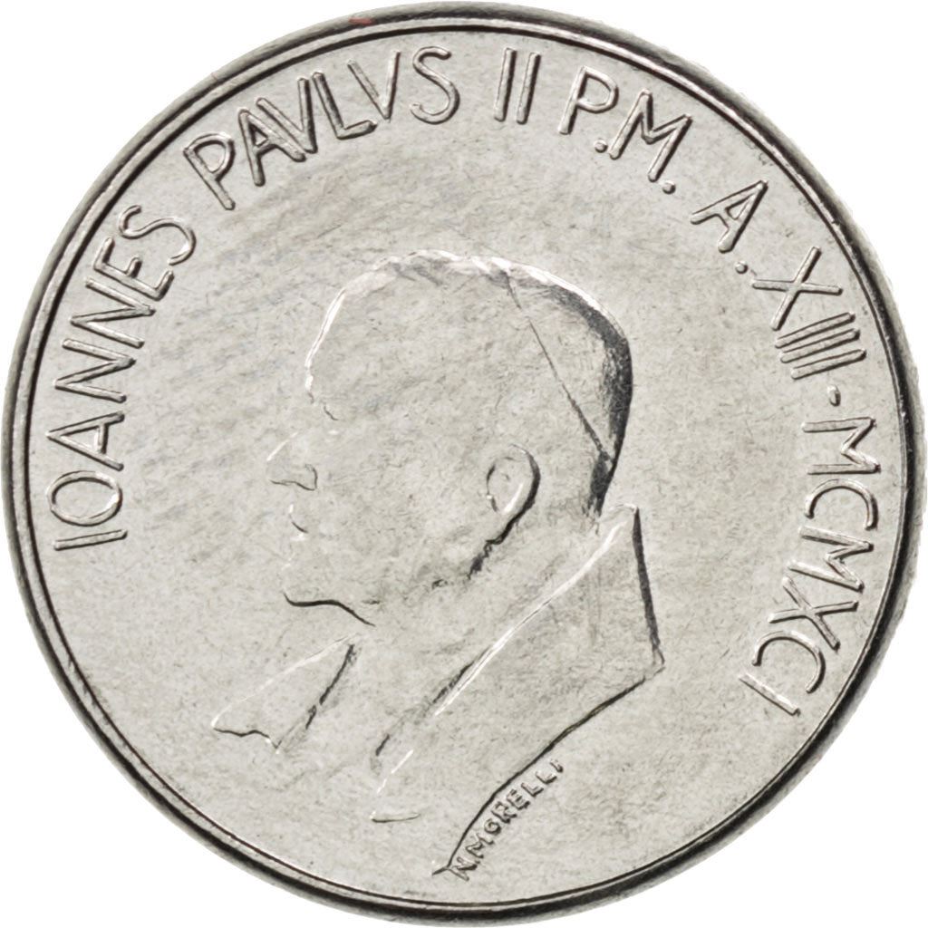 Vatican City | 50 Lire Coin | Baptism | Km:230 | 1991