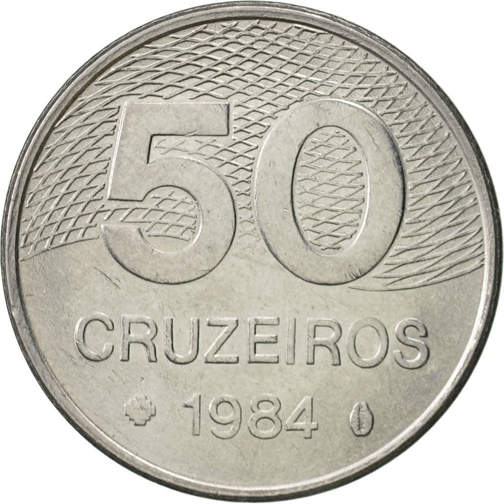Brazil | 50 Cruzeiros Coin | Map of Brasilia | Km:594 | 1981 - 1984