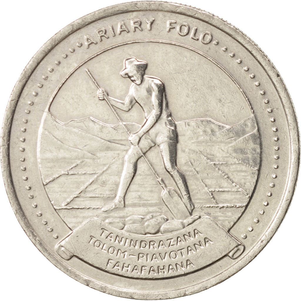Madagascar | 10 Ariary Coin | Star | Worker | Peat | Km:13 | 1978