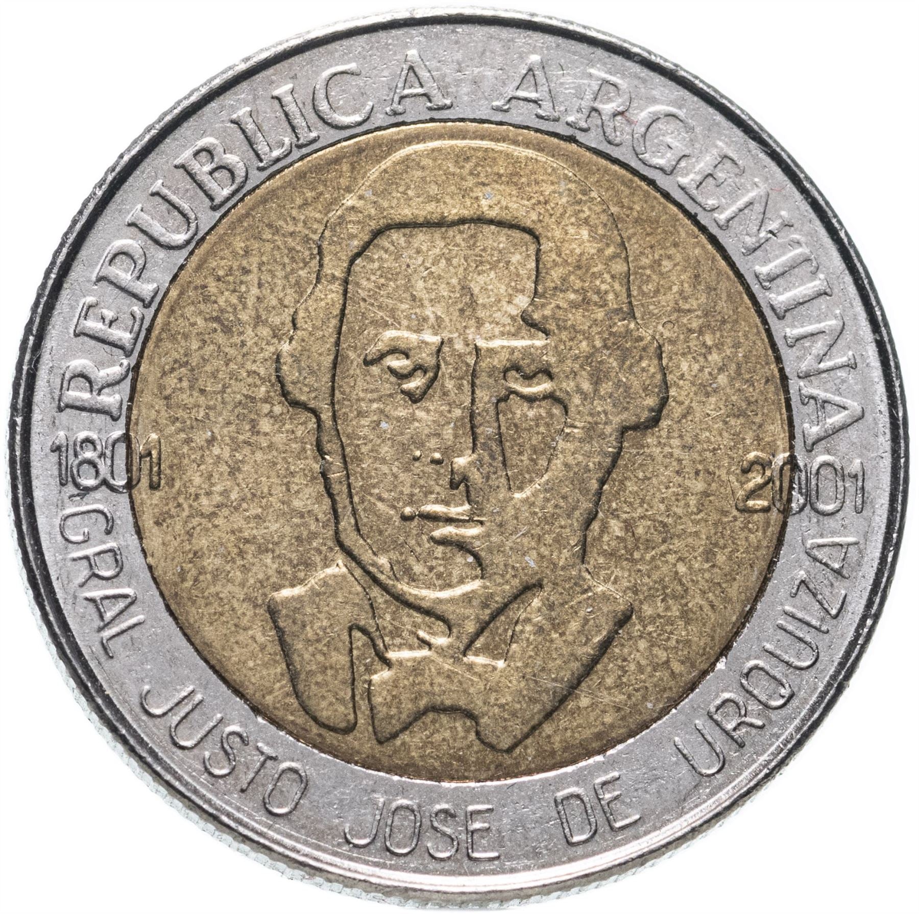 Argentina 1 Peso Coin | General Urquiza | 2001