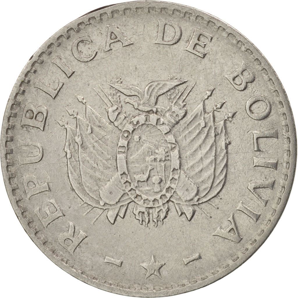 Bolivia | 5 Centavos Coin | Stainless Steel | Firearms | Bird | Km:201 | 1987