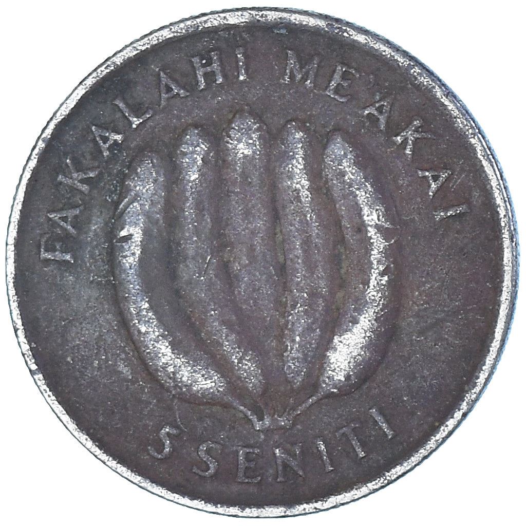 Tonga | 5 Seniti Münze | Henne | Huhn | Banane | FAO | Km:44 | 1975 - 1979