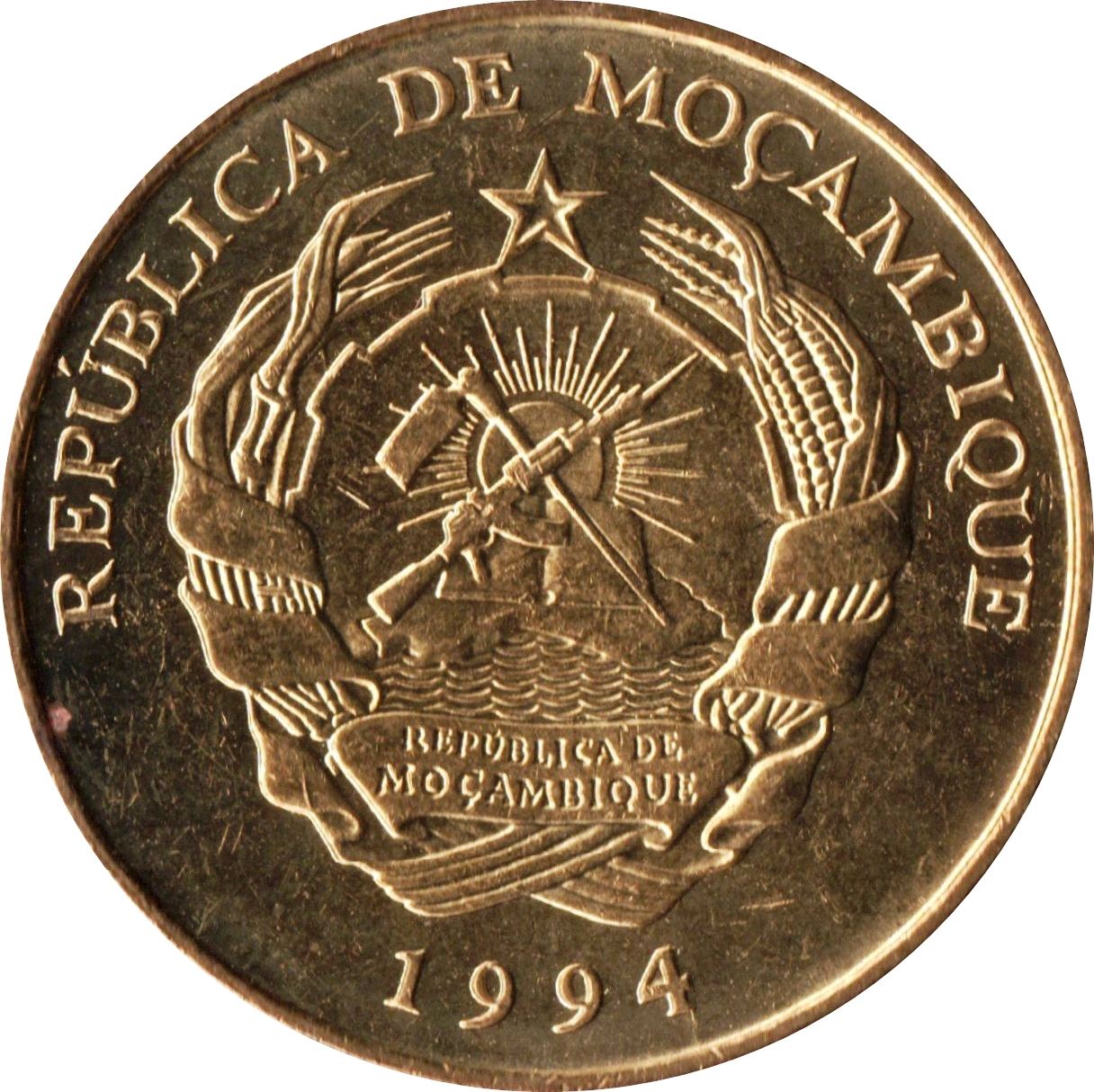 Mozambique | 20 Meticais Coin | Cashew Branch | Km:118 | 1994