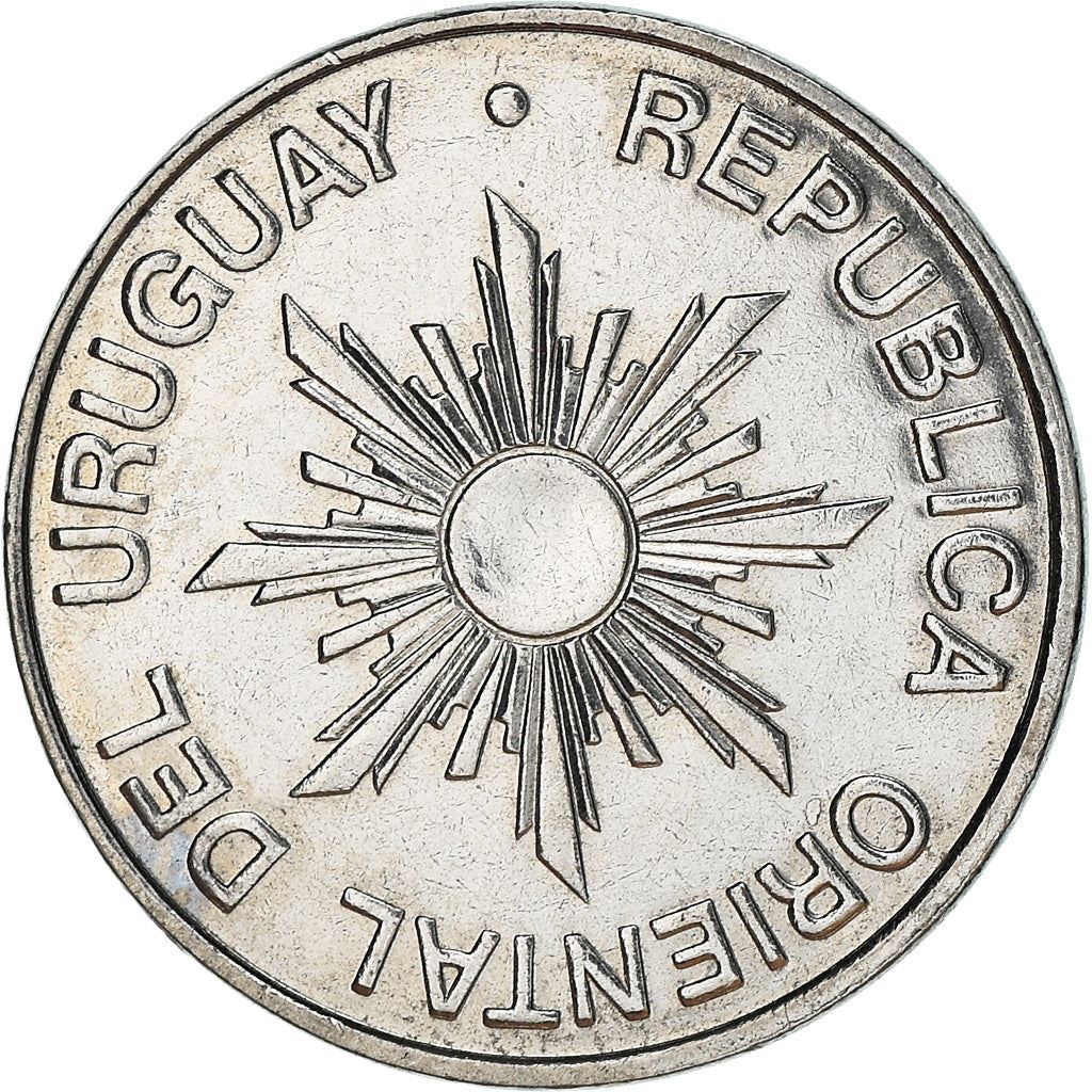 Uruguay | 10 Nuevos Pesos Coin | Radiant sun | Km:93 | 1989