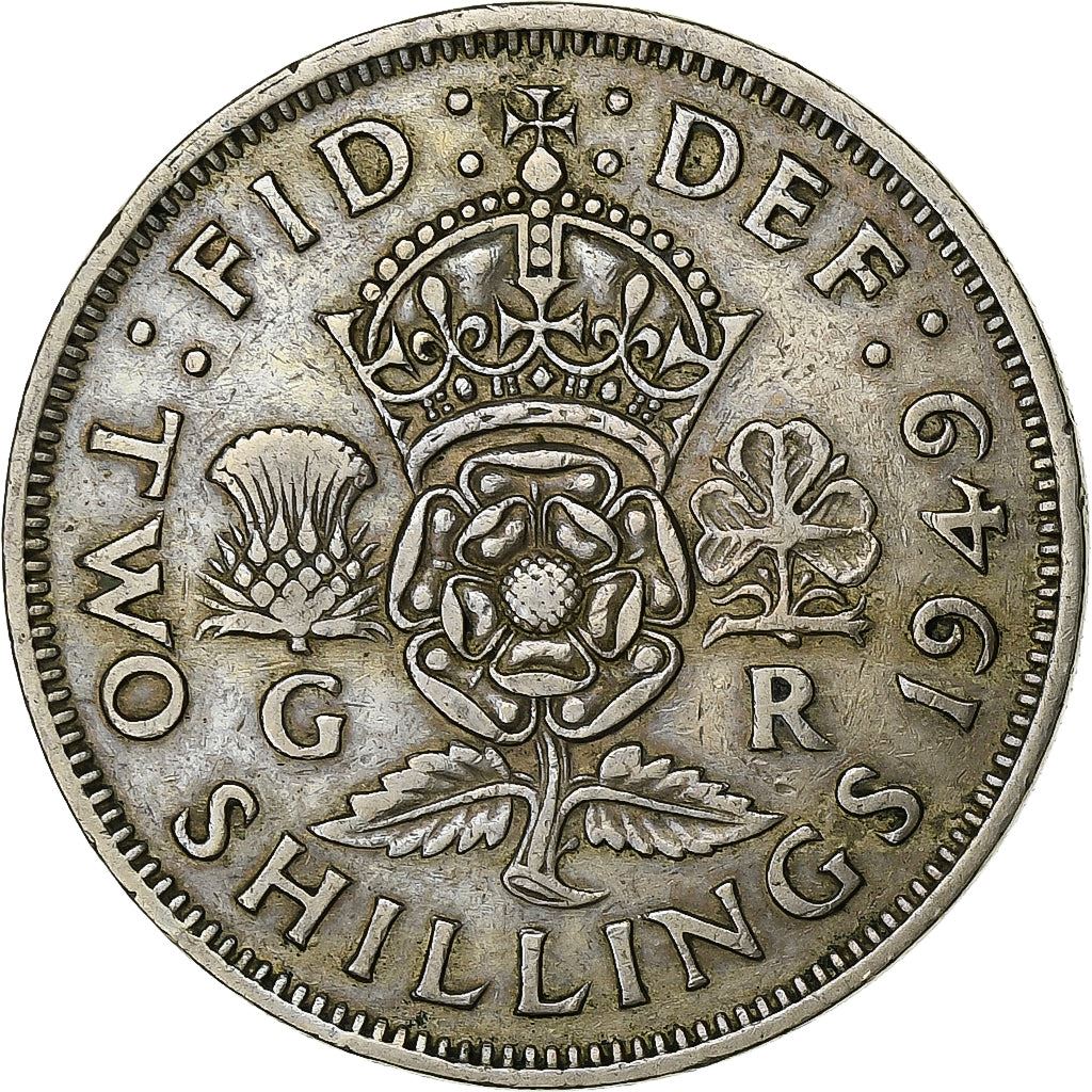 United Kingdom | 2 Shillings Coin | George VI | KM:878 | 1949 - 1951