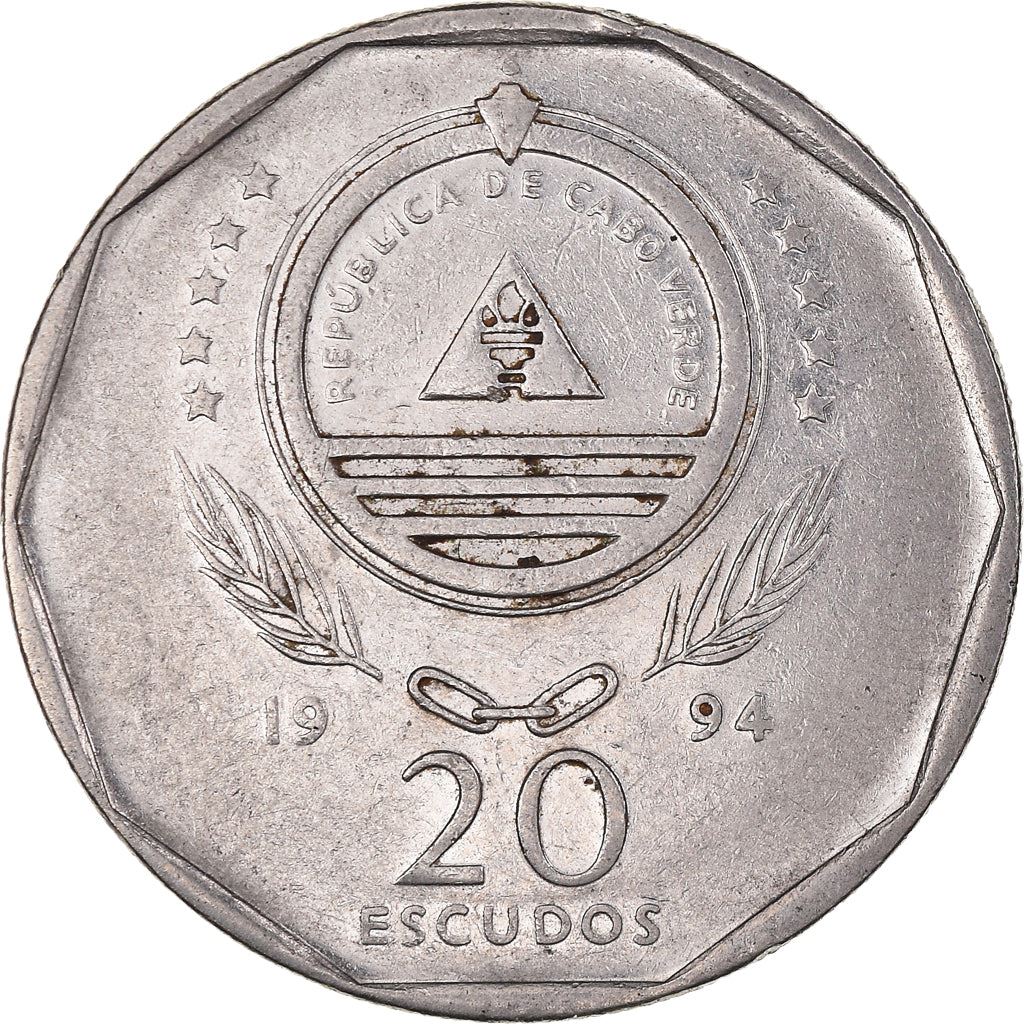 Cape Verde | 20 Escudos Coin | Brown Booby Bird | KM30 | 1994