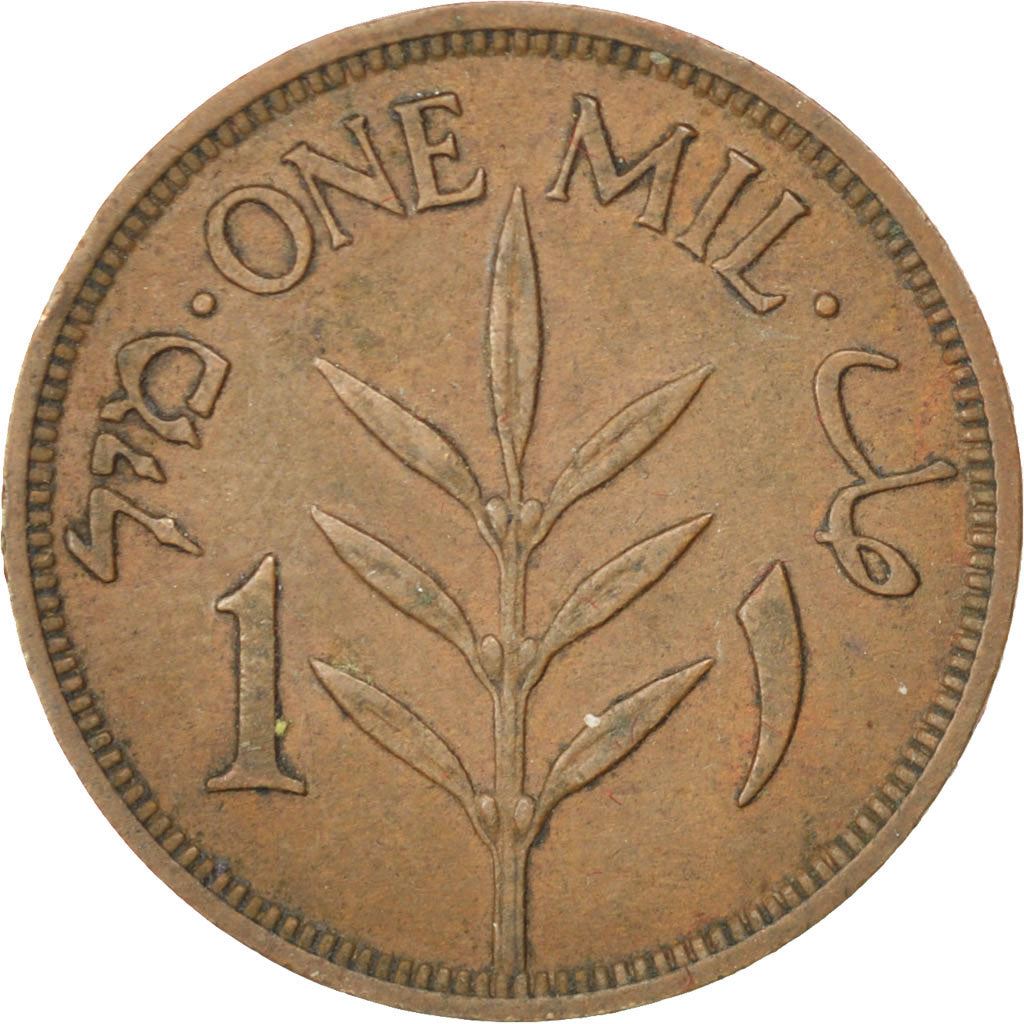 British Palestine | 1 Mil Coin | Olive Branch | Km:1 | 1927 - 1947