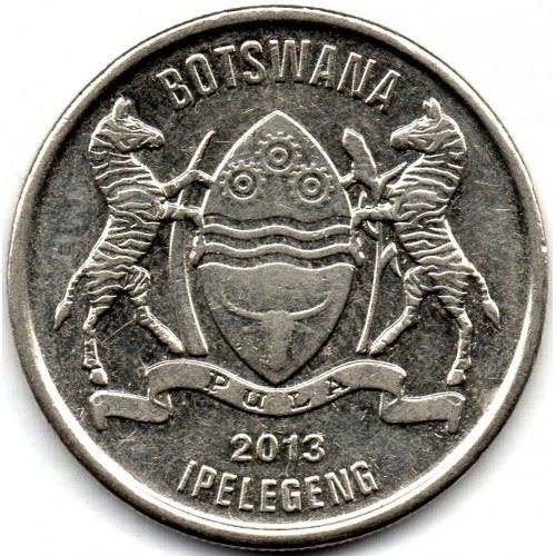 Botswana 50 Thebe Coin | African Fish Eagle | KM34 | 2013