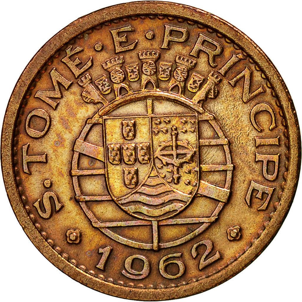 Sao Tome and Principe | 10 Centavos Coin | Bronze | Coat of Arms | Km:15 | 1962