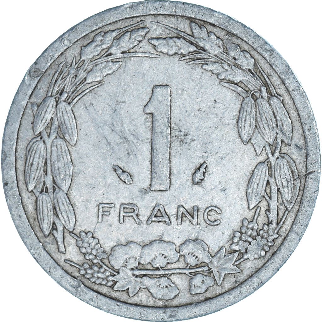 Central African States | 1 Franc Cfa Coin | Antelope | Crops | Km:8 | 1974 - 2003