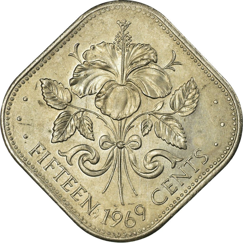 Bahamas | 15-Cent-Münze | Hibiskus | Kupfernickel | KM:5 | 1966–1970