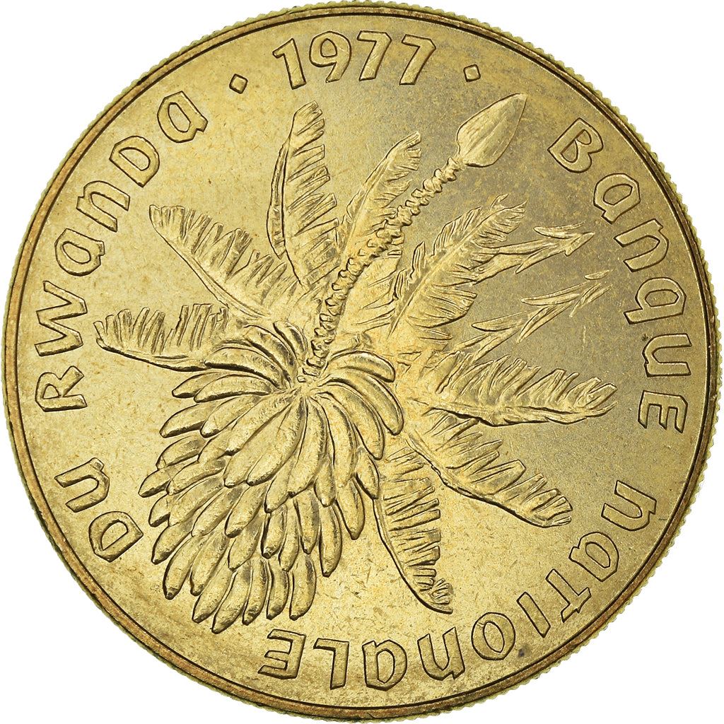 Rwanda | 20 Francs Coin | Banana Tree | Km:15 | 1977