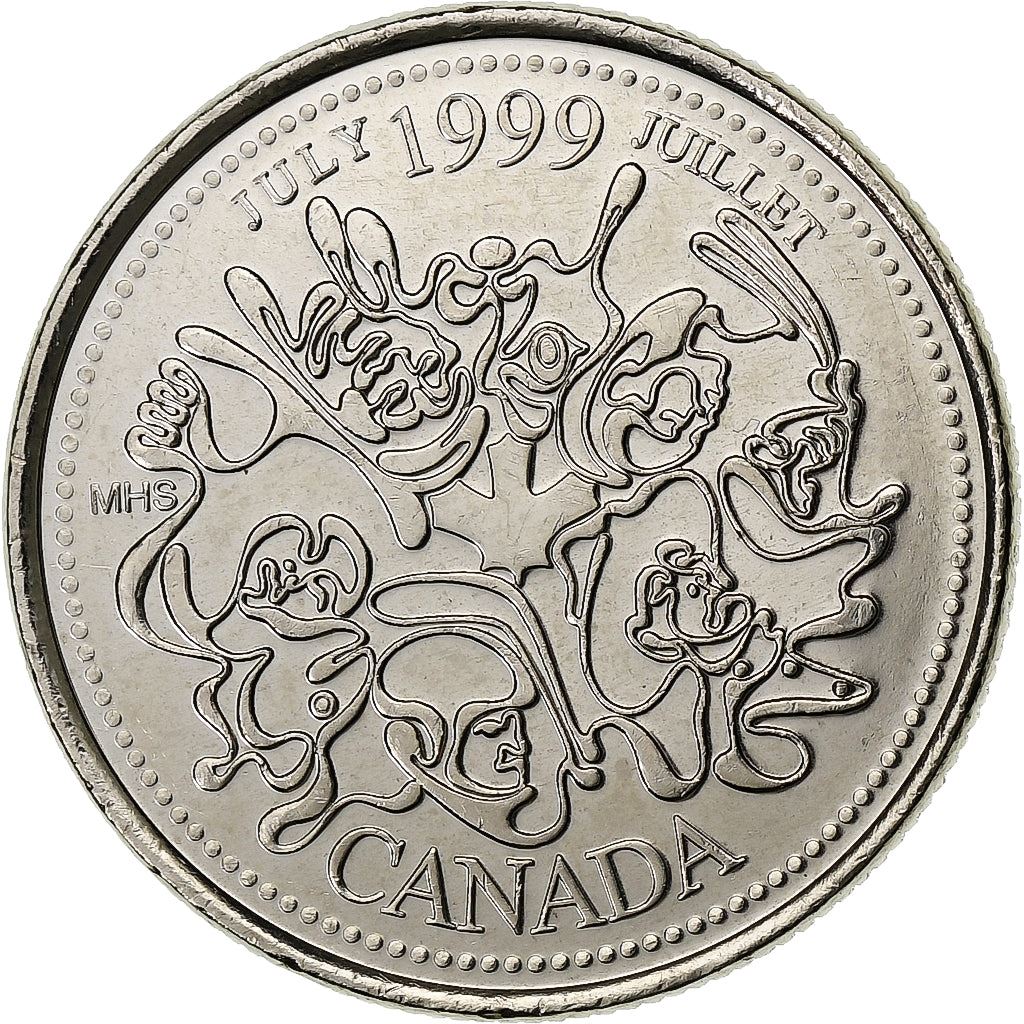 Canada | 25 Cents Coin | A Nation of People | Nickel | KM:348 | 1999