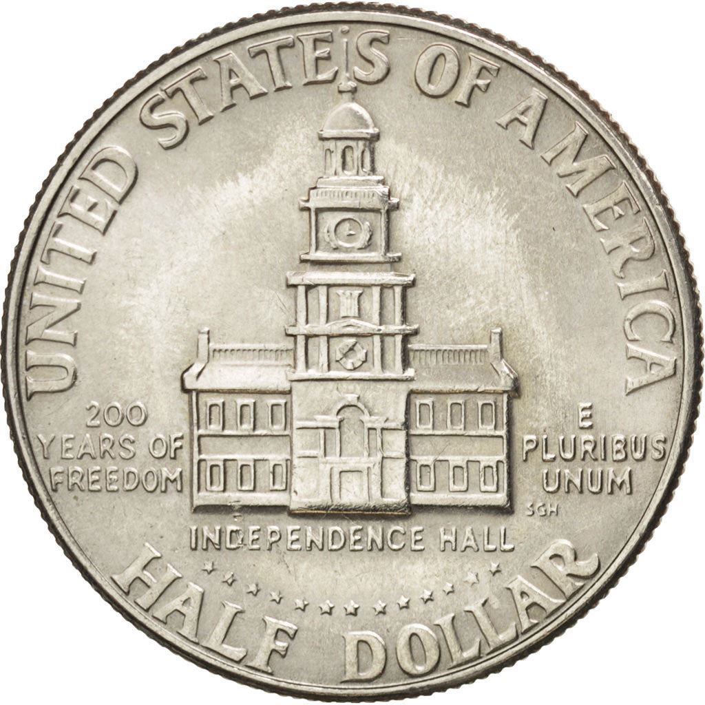 United States | ½ Dollar Coin | Independence Hall | Copper-nickel clad copper | KM:205 | 1976
