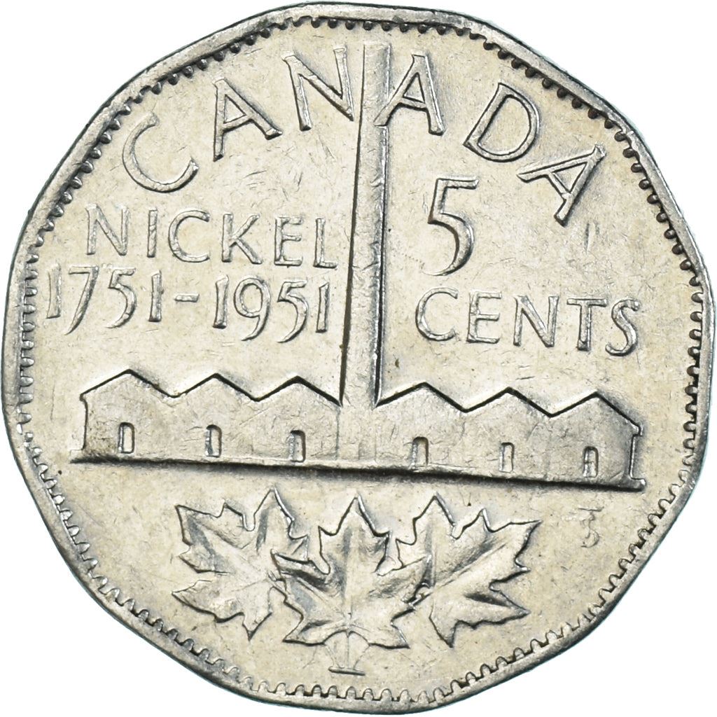 Canada | 5 Cents Coin | Discovery of Nickel | Nickel | KM:48 | 1951