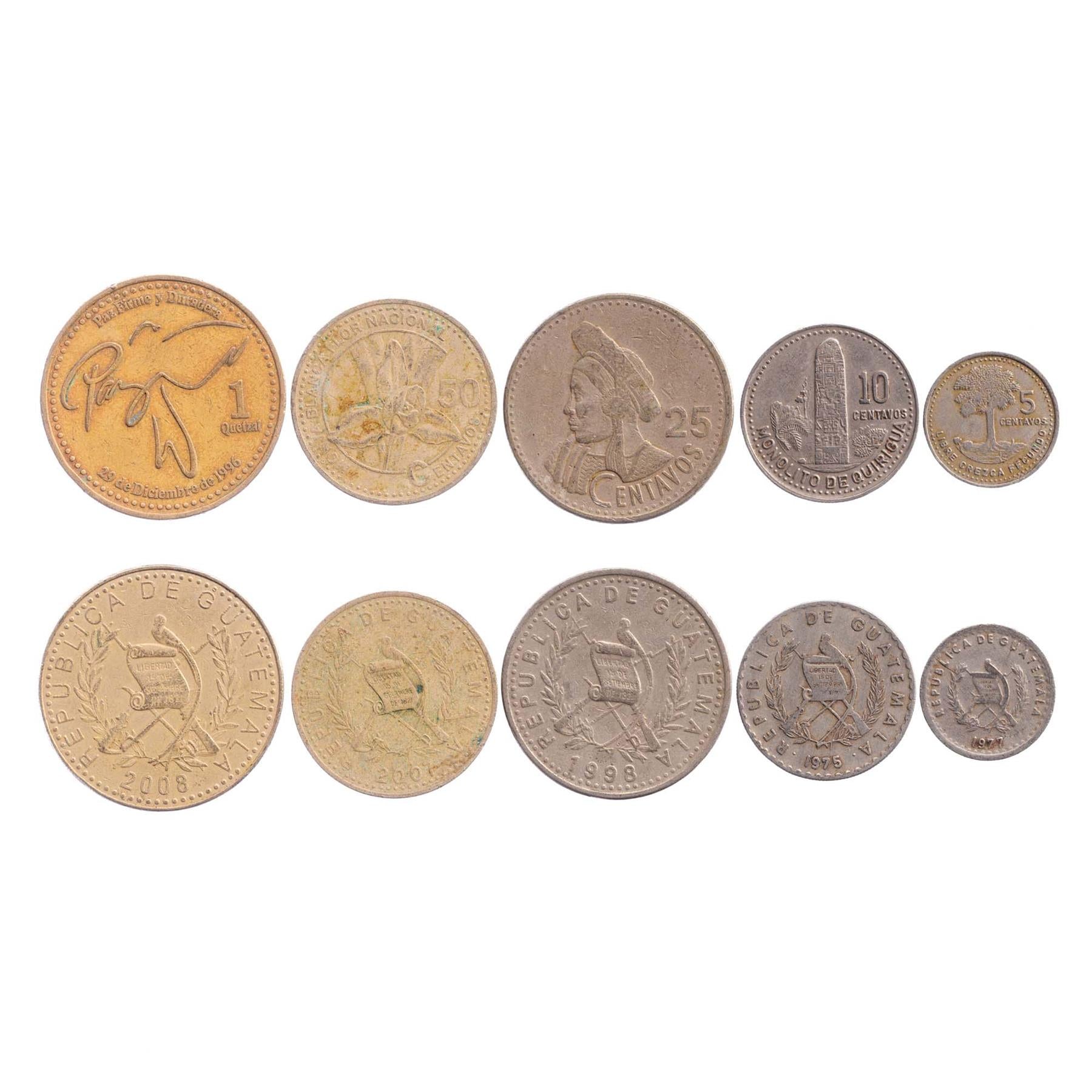 5 Mixed Coins From Guatemala | 1965 - 2023