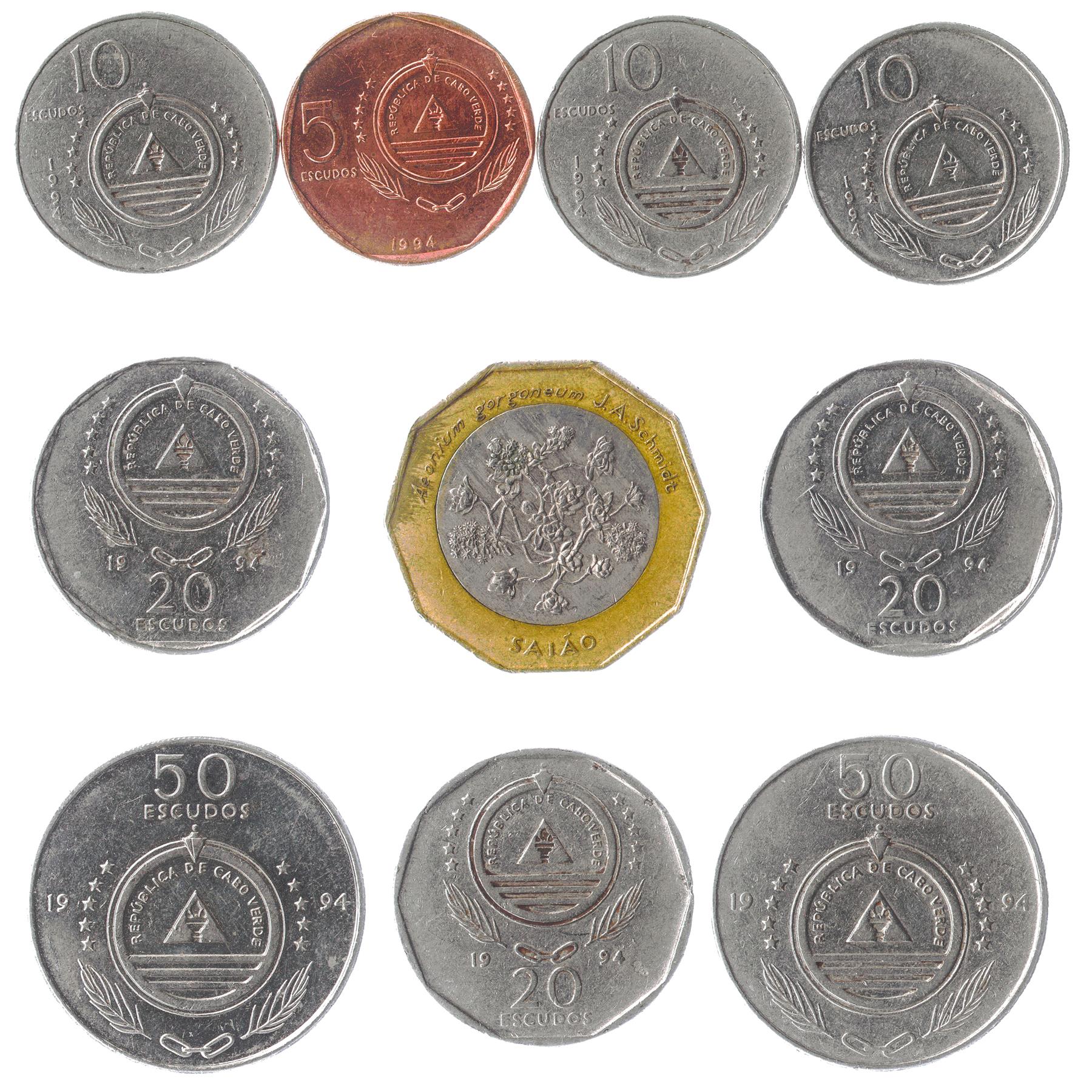 Cape Verde 10 Mixed Coins | 5 - 100 Escudos | 1994