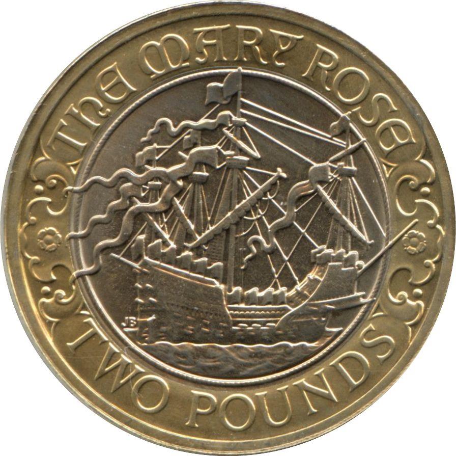 Storbritannia 2 Pund Mynt | Elizabeth II 4. portrett | Mary Rose | 2011