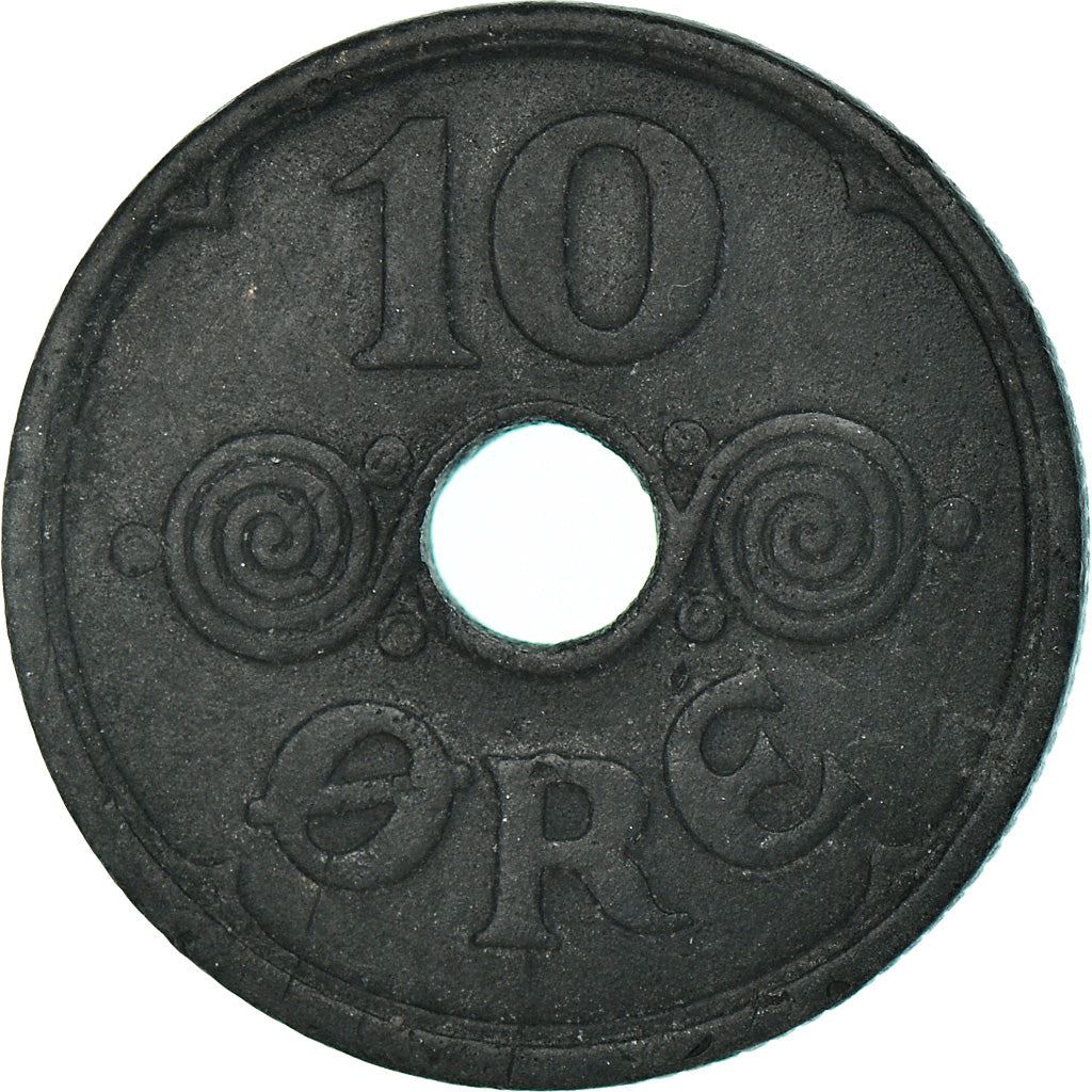 Denmark | 10 Ore Coin | Monogram | Km:822.2A | 1941 - 1945