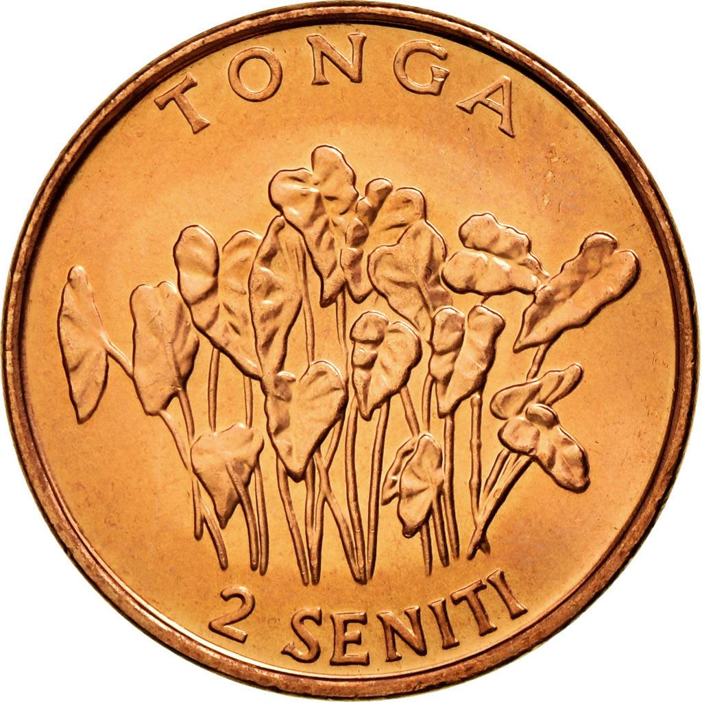 Tonga | 2 Seniti Münze | Taro Pflanze | FAO | Km:67A | 2002 - 2005