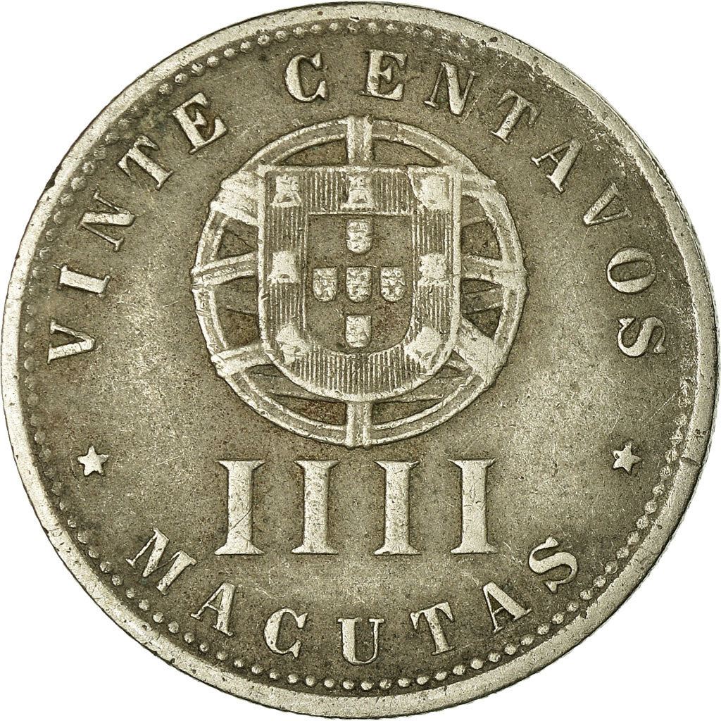 Angola | 20 Centavos / 4 Macutas Coin | Libertine | Km:68 | 1927 - 1928