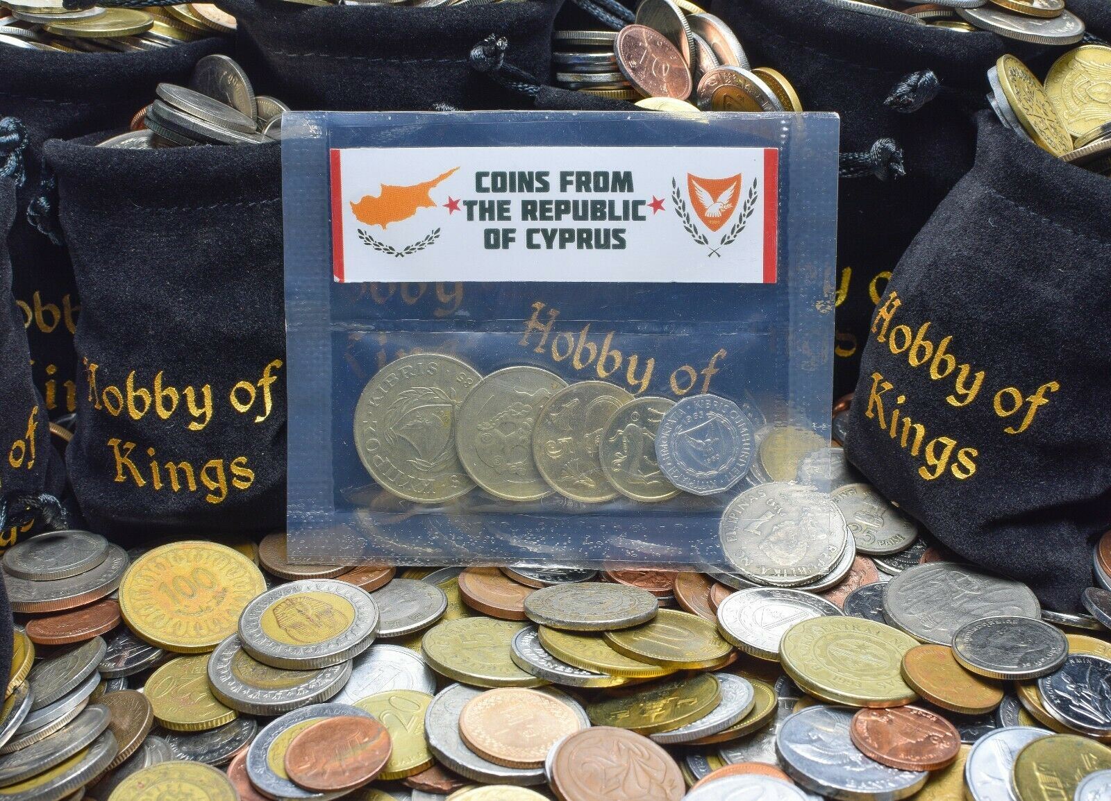 5 Mixed Coins From Cyprus | Cents | Mils | Ancient Cypriot Symbols | 1955 - 2007