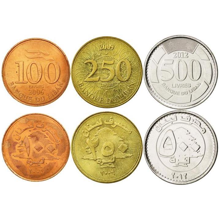 Lebanon | 3 Coin Set | 100 Lirah / 250 Lirah / 500 Lirah / Livres | 2006 - 2018