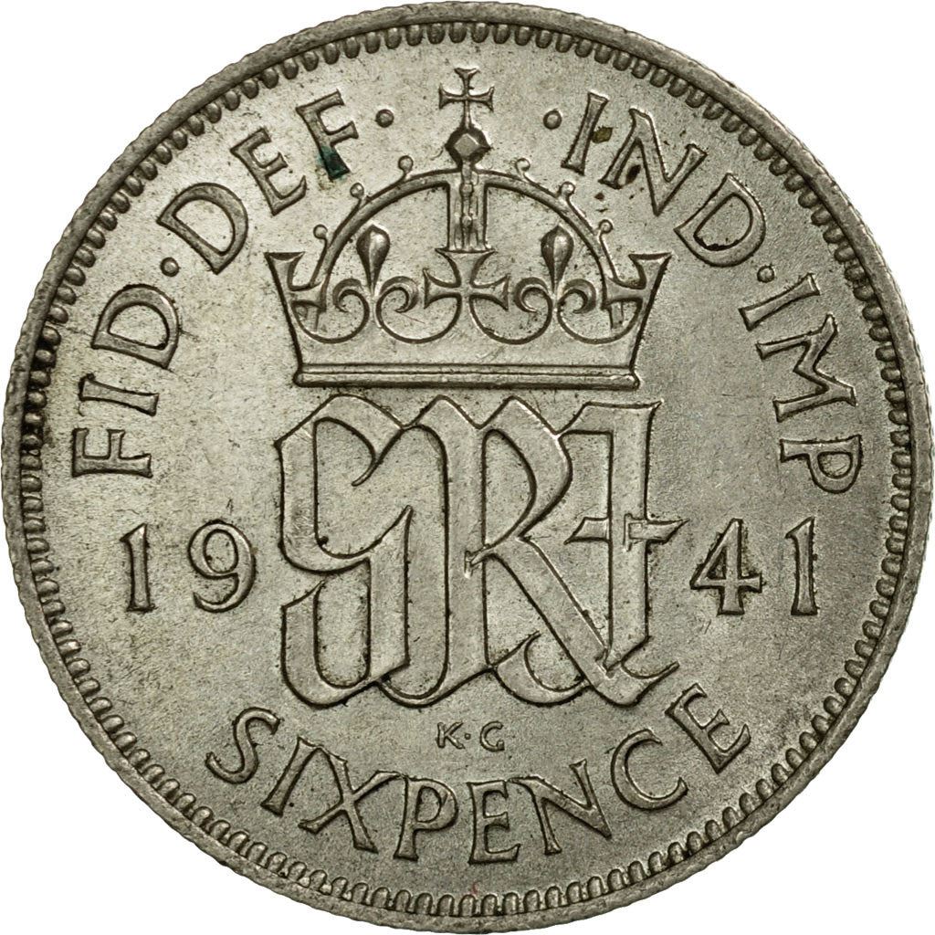 United Kingdom | 6 Pence Coin | George VI | KM:852 | 1937 - 1946