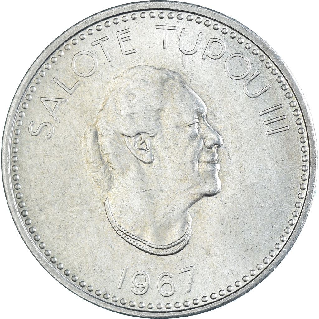 Tonga | 10 Seniti Coin | Queen Tupou III | Branch | Km:7 | 1967