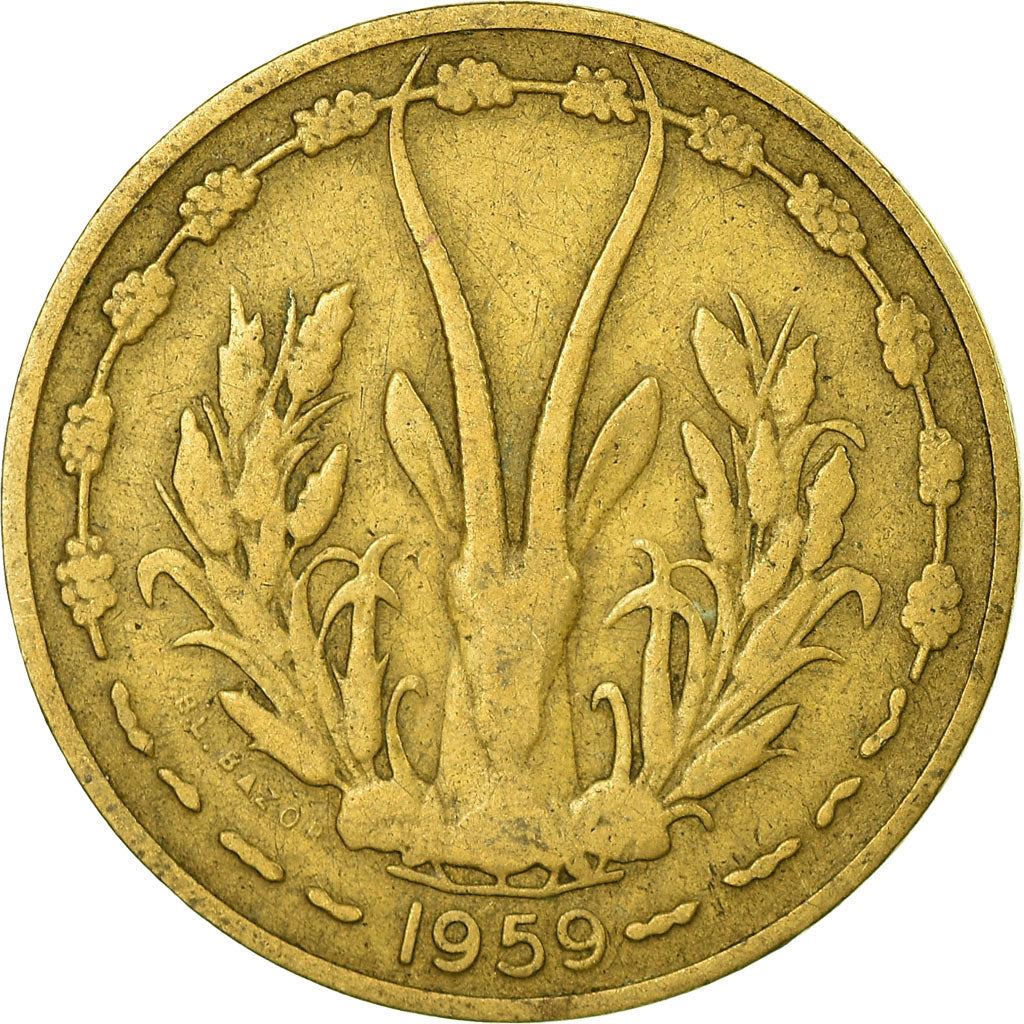 Western African States | 10 Francs Cfa Coin | Emblem of Central Bank | Gazelle | Km:1 | 1959 - 1964