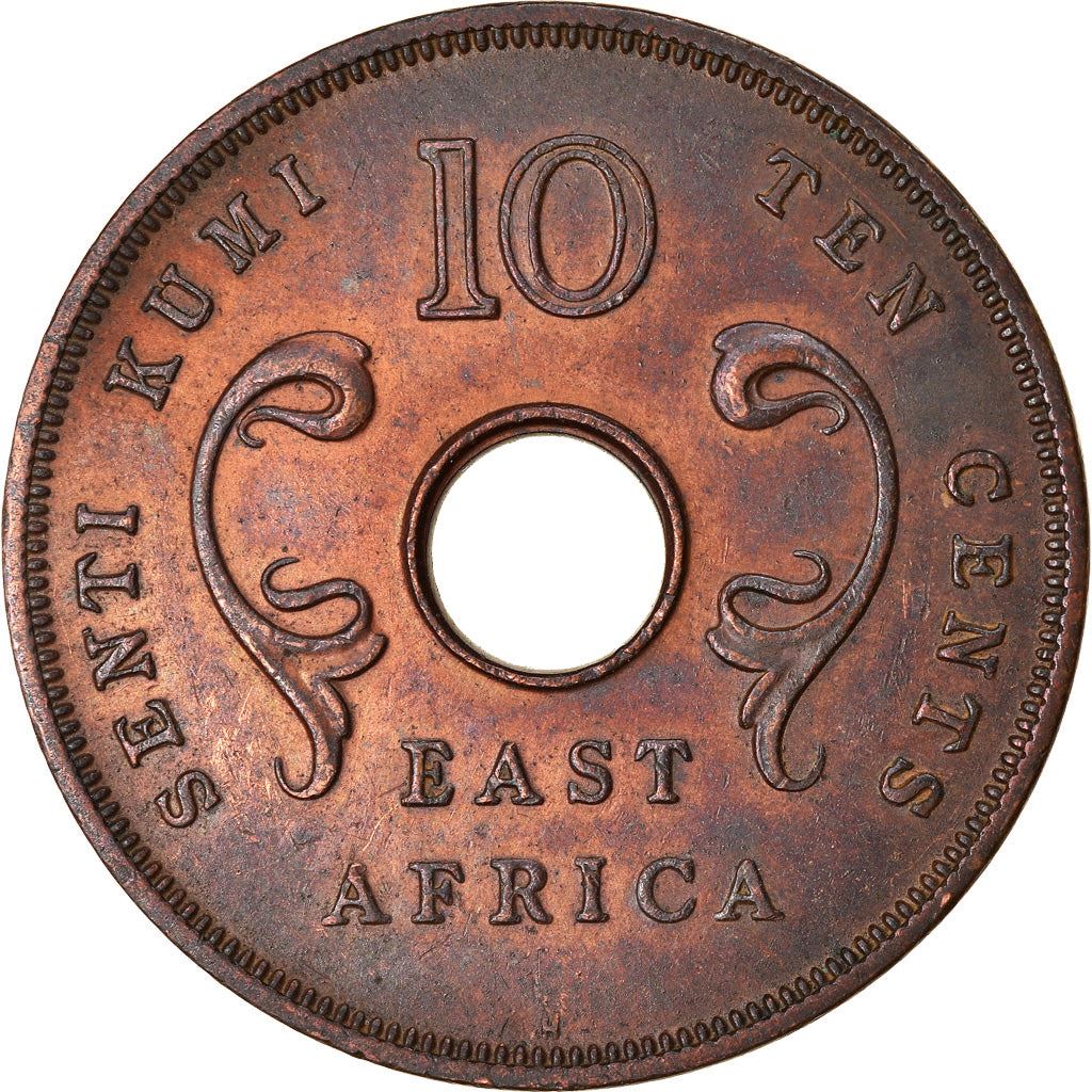 Afrique de l'Est | Pièce de 10 Cents | Défenses | Fleurs | Km:40 | 1964
