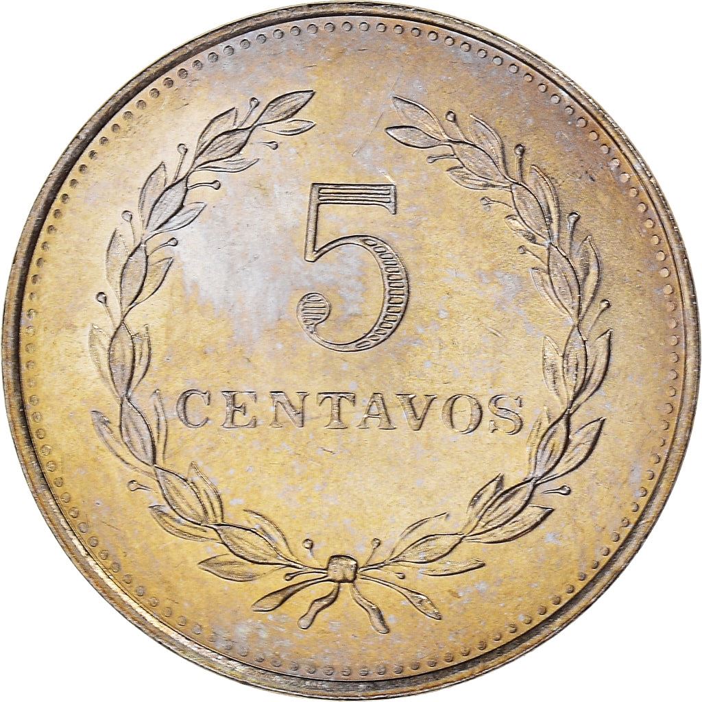 El Salvador | 5 Centavos Coin | Francisco Morazan | Km:149 | 1975 - 1986