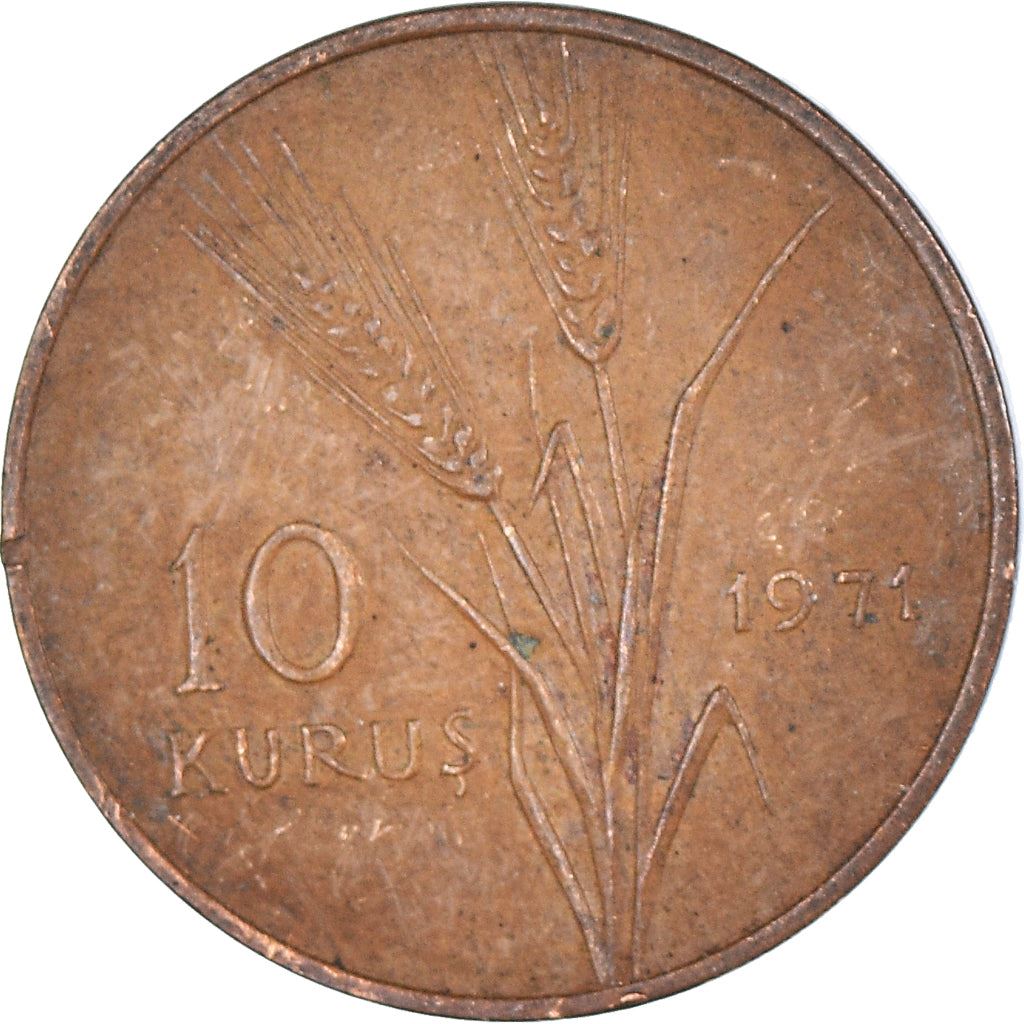 Turkey Coin Turkish 10 Kurus | FAO | President Mustafa Kemal Ataturk | KM898 | 1971 - 1974