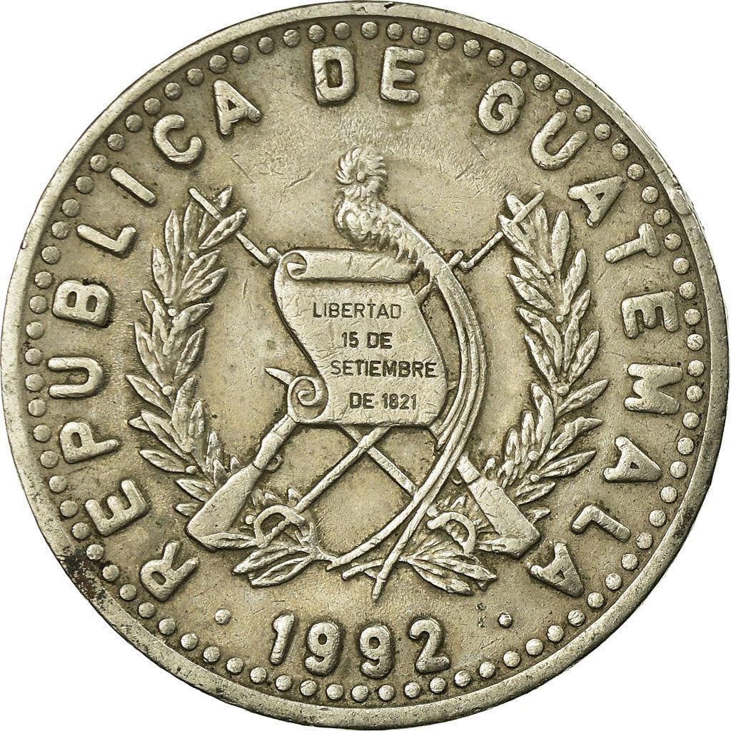 Guatemala | 25 Centavos Coin | Native bust | Km:278 | 1977 - 2000