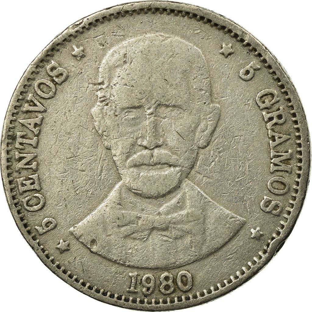 מטבע 5 סנטבו של הרפובליקה הדומיניקנית | חואן פבלו דוראה | KM49 | 1978 - 1981