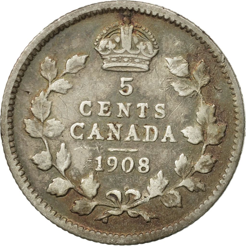 Kanada | 5 centų moneta | Sidabras | Vainikas | KM:13 | 1903–1910