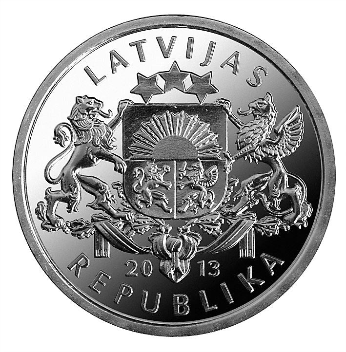 Latvia Coin Latvian 1 Lats | Kokle Music Instrument | KM142 | 2013