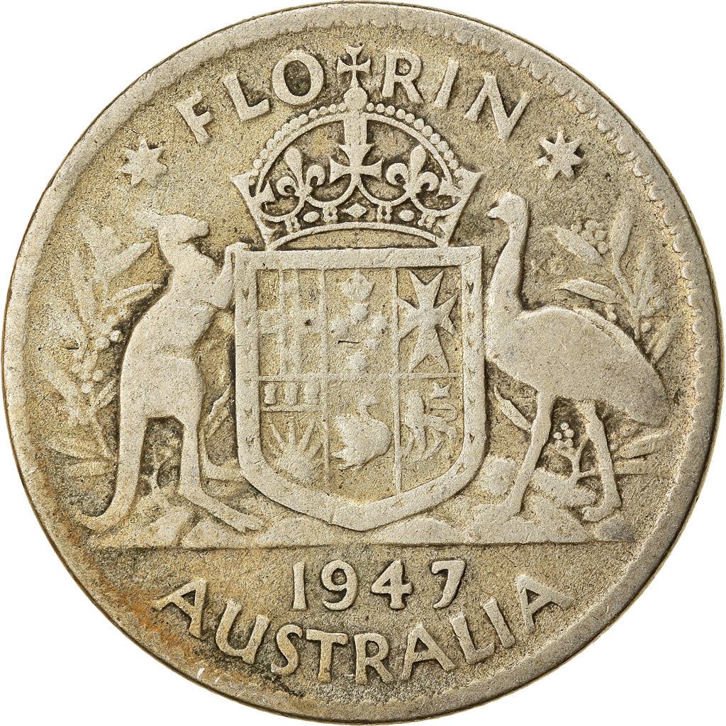 Australia | 1 Florin Coin | George VI | Km:40A | 1946 - 1947
