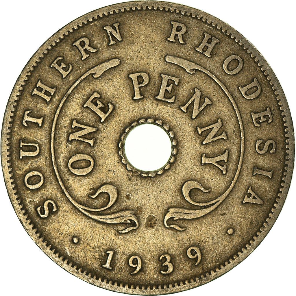 Southern Rhodesia | 1 Penny Coin | Crowned Flower | Km:8 | 1937 - 1942