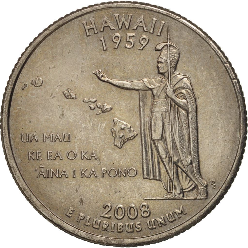 United States | 1/4 Dollar Coin | Hawaii | Km:425 | 2008
