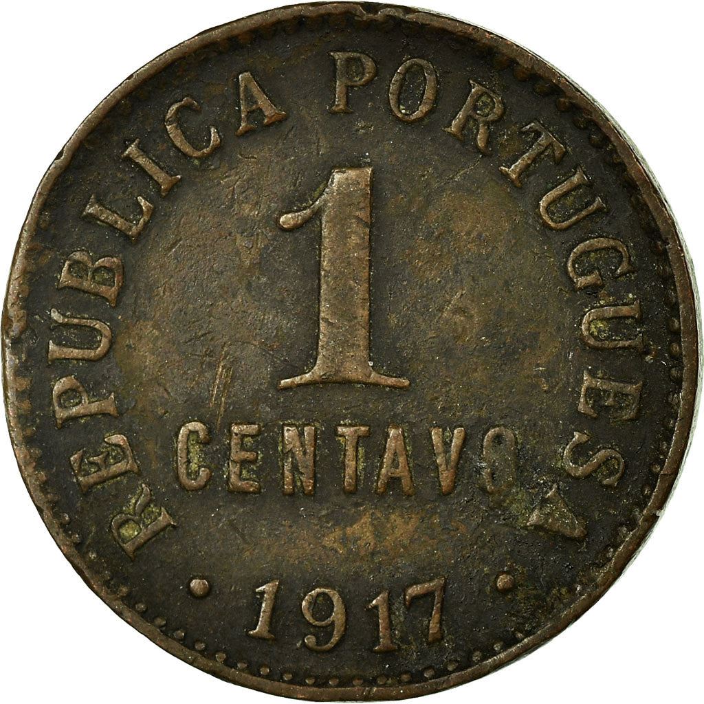 Portugal | Moneda de 1 centavo | Bronce | Escudo de armas | Esfera armilar | Km:565 | 1917 - 1922